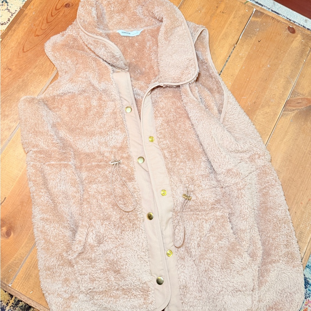 Sonoma Tan Fleece Sweater Vest